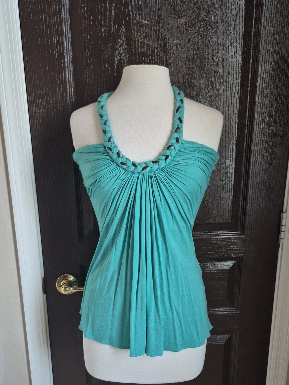 Sky Turquoise Braided Top Nwot